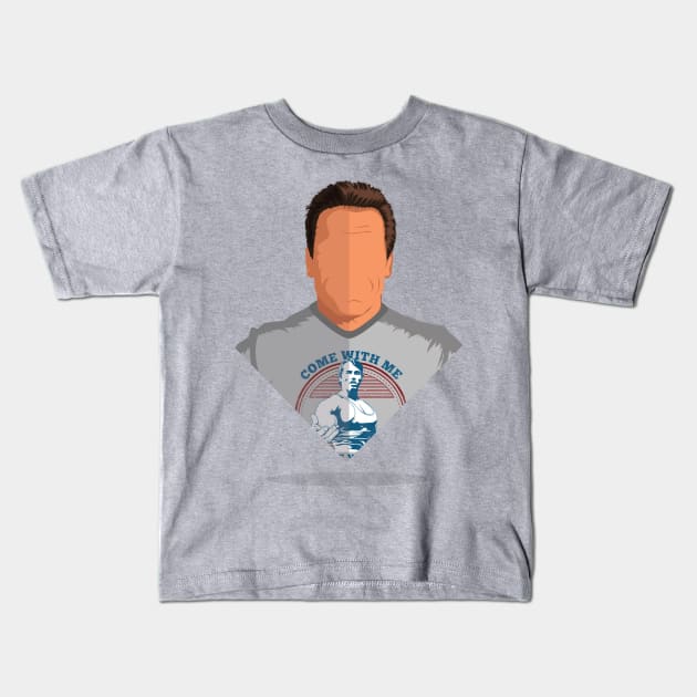 Arnold Schwarzenegger Come With ME Kids T-Shirt by portraiteam